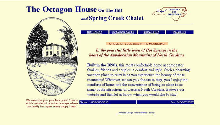 Octagon House Homepage Screenshot