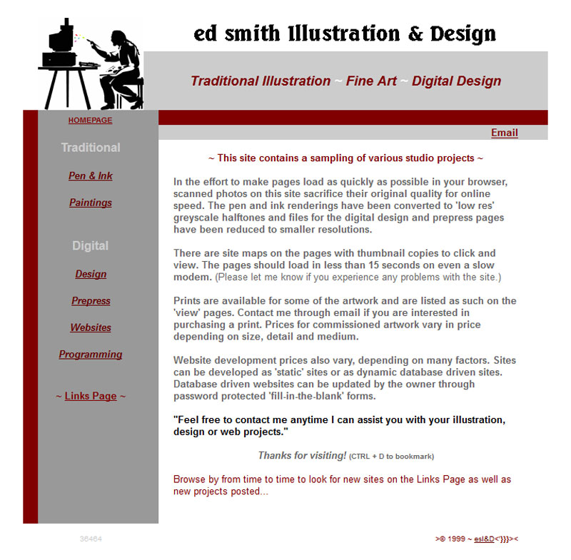 ed smith Illustration and Design Homepage Screenshot