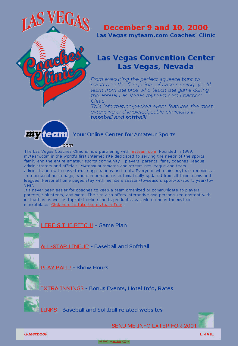 Las Vegas Coaches Clinic Homepage Screenshot